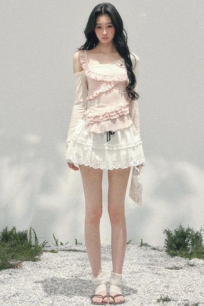 Frosty Unregelmäßiges Schulterfreies-Top