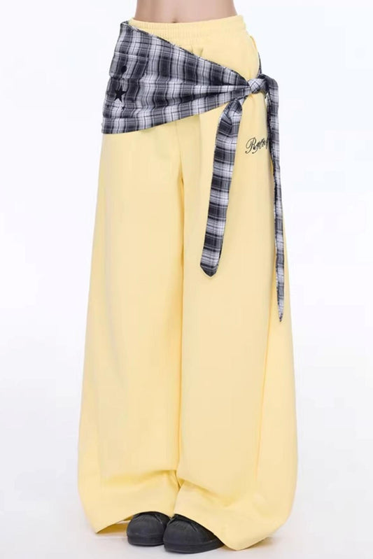 Retro Elastic Wide-Leg Sweatpants