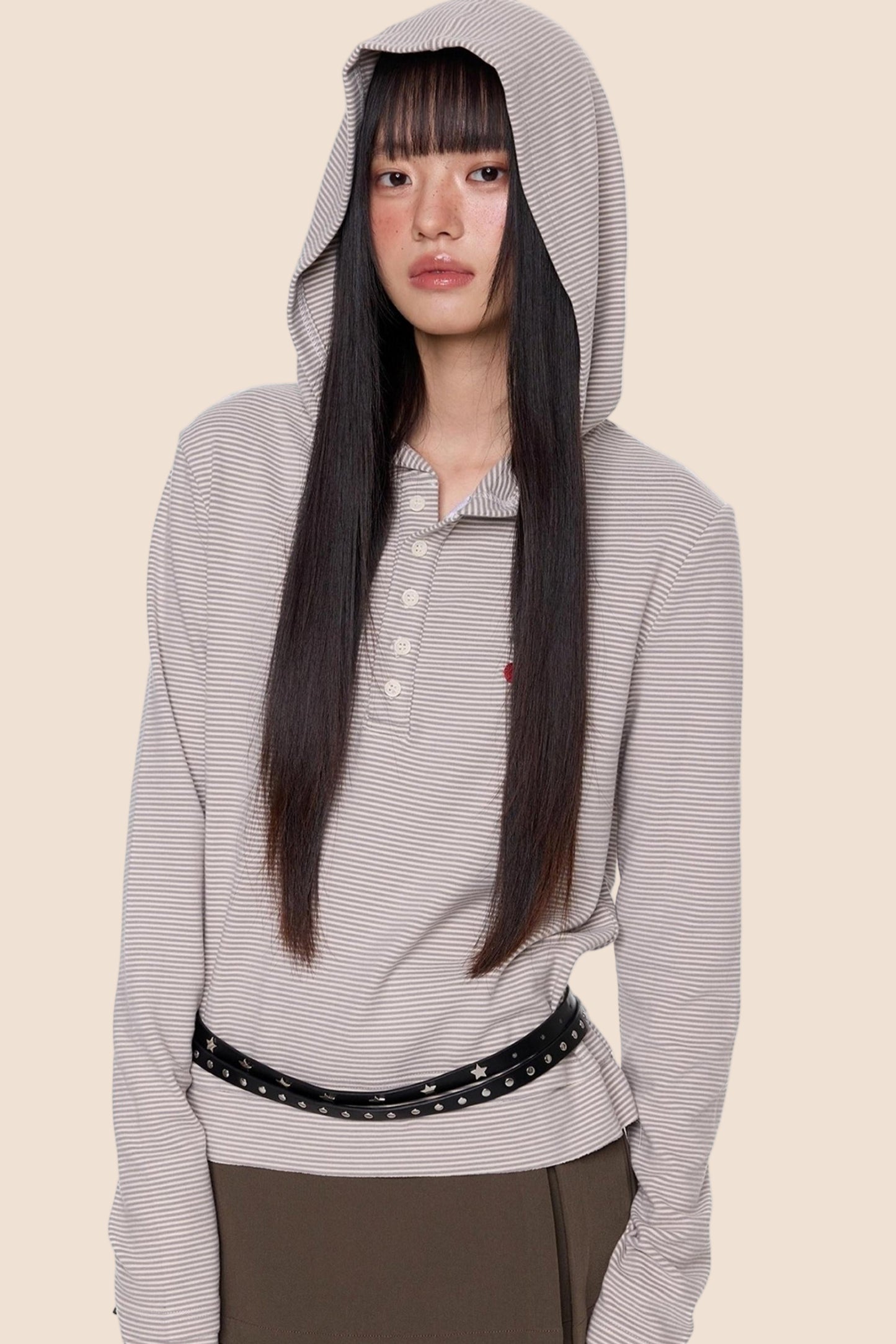 Embroidered Striped Long Sleeve Tee