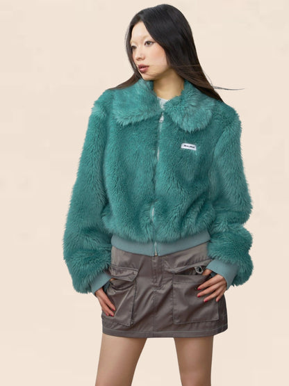 Long-sleeved Loose Fur Jacket