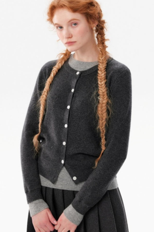 Color-Blocked Knit Fake Two Sweater