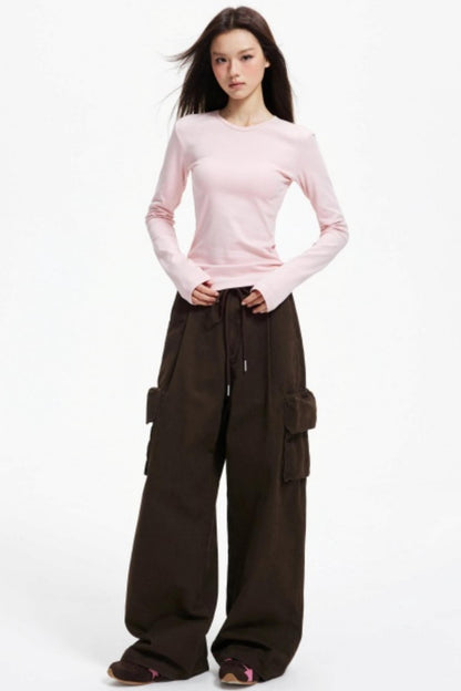 Vintage Drawstring Loose Cargo Pants