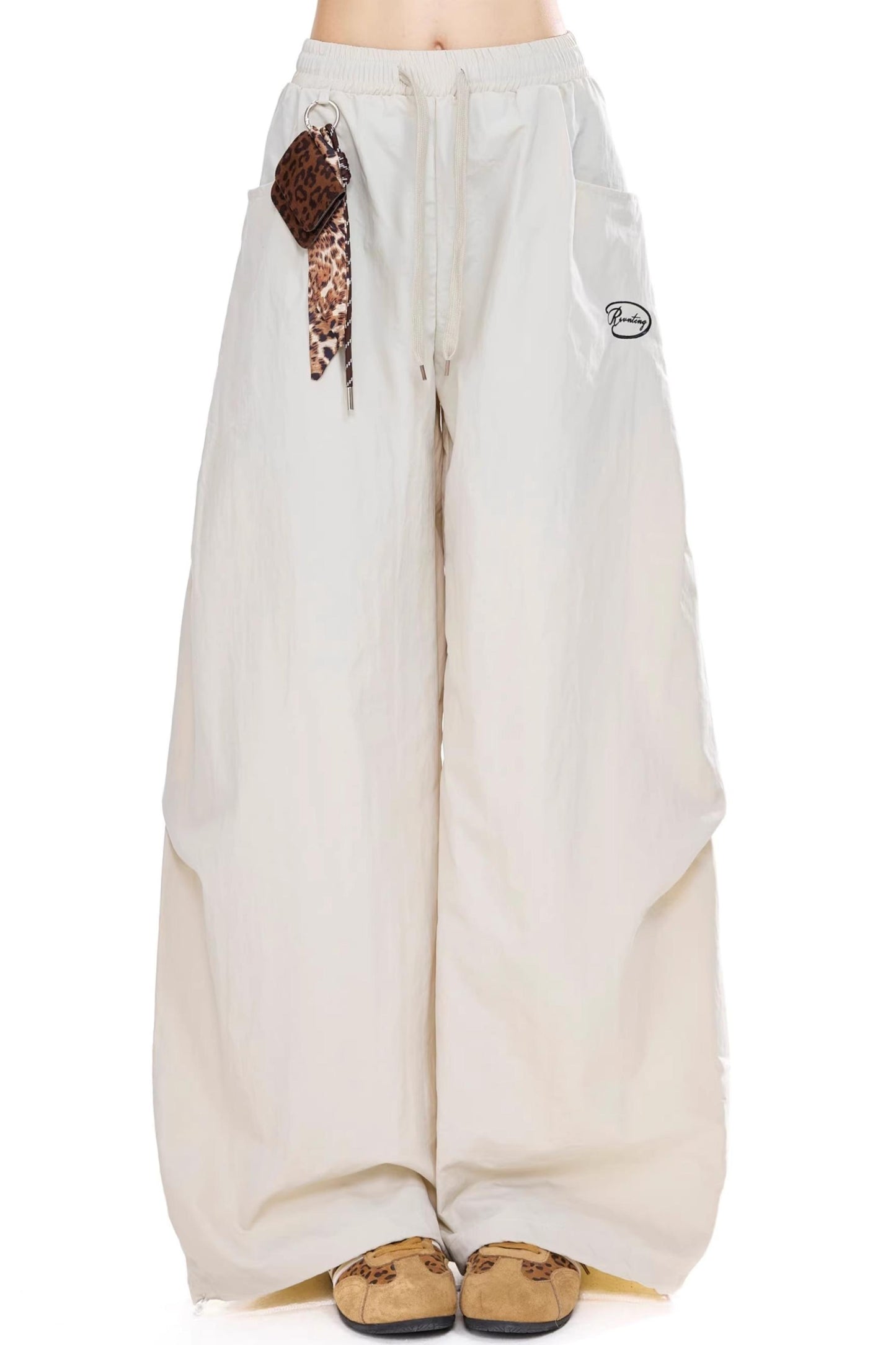 레트로 레오파드 카고 바지