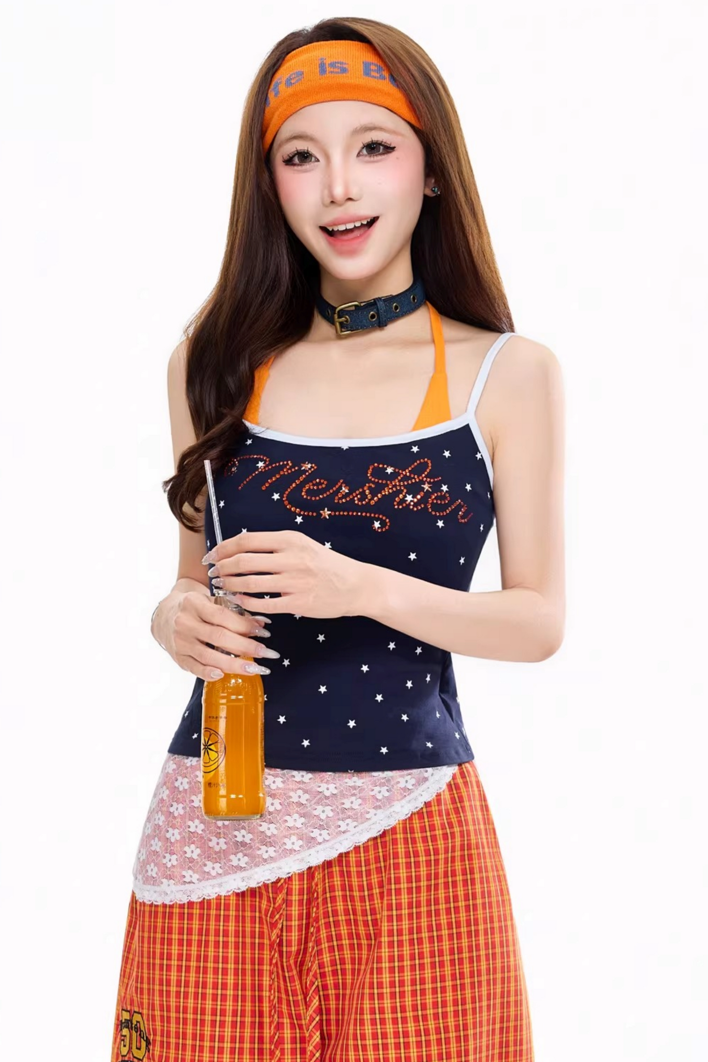 Star-Print Halter Neck Top