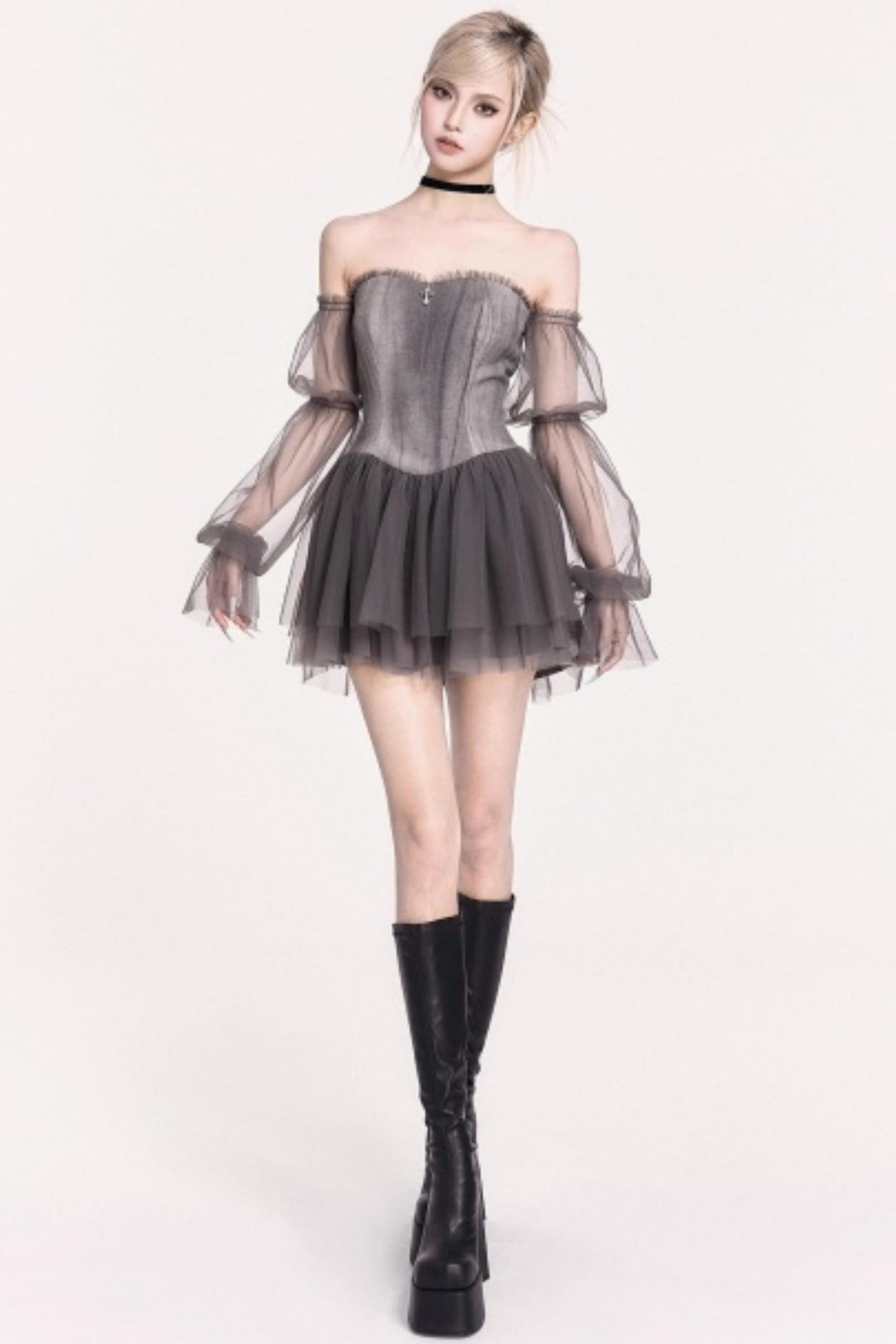 Velvet Waist Slimming Exquisite Dress