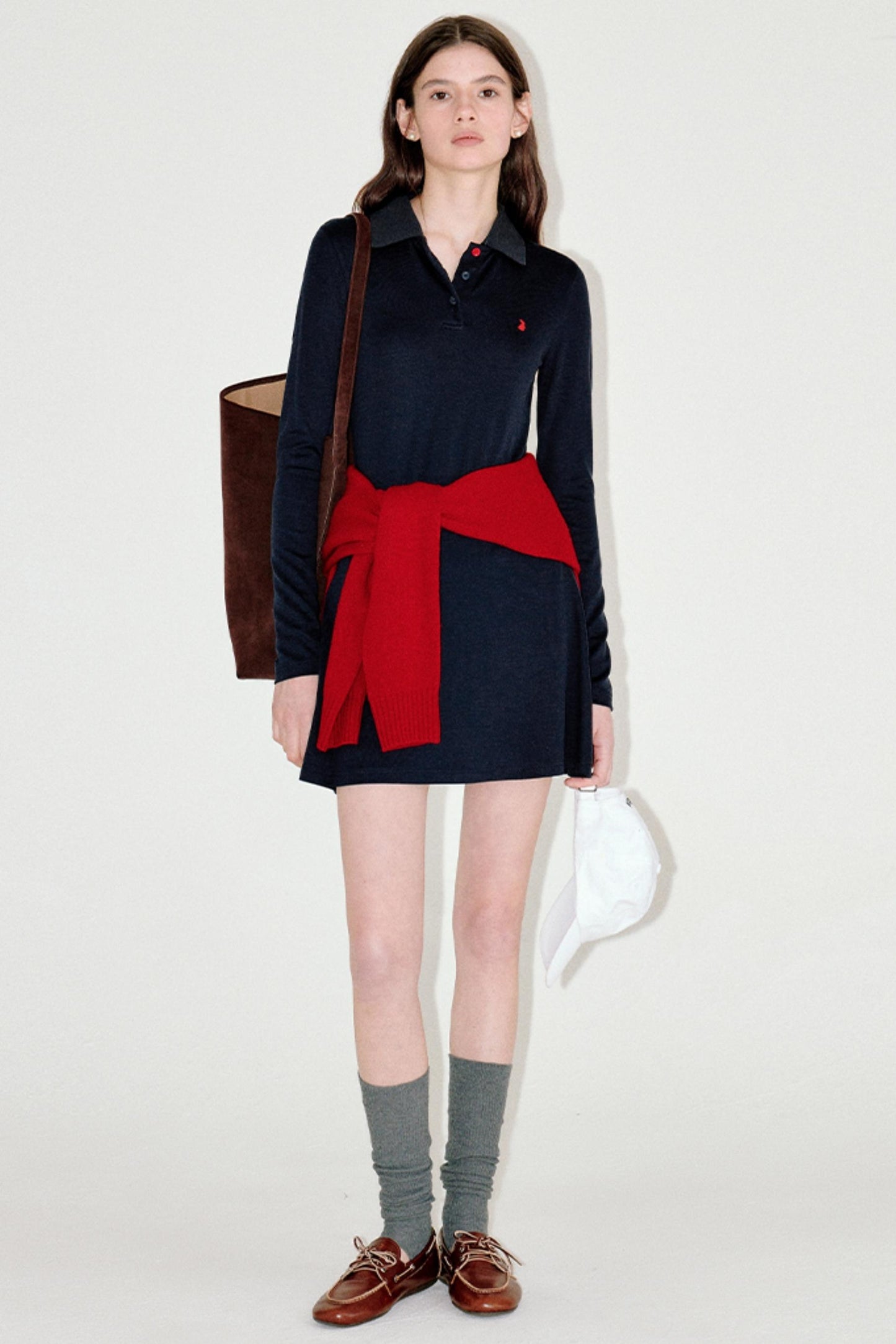 Slim Contrast Long Sleeve Dress