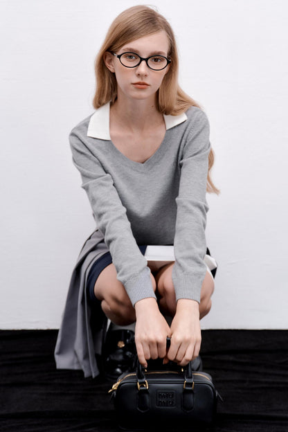 V-Neck Two-Piece Pullover Sweater