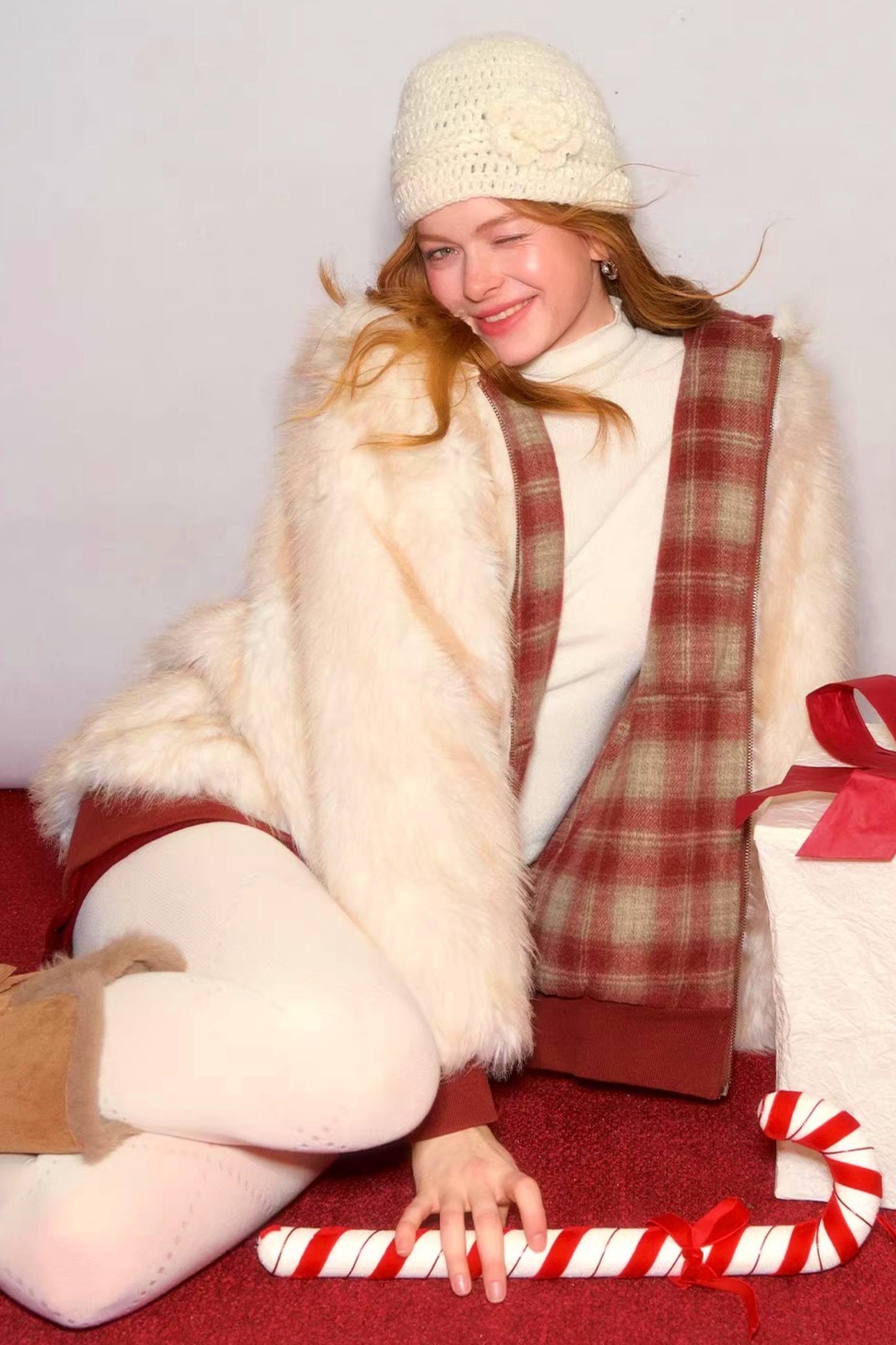 First Snow Plaid Reversible Coat