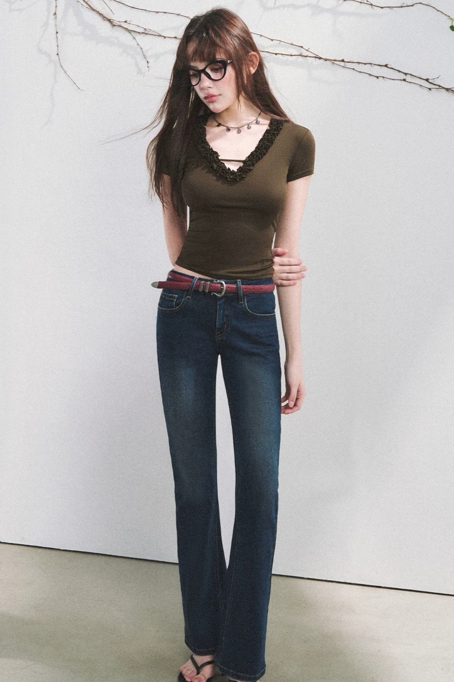 Blusa de lyocell con volantes Nube
