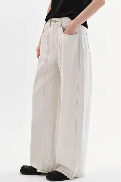 Minimalist Drape Wide-Leg Jeans