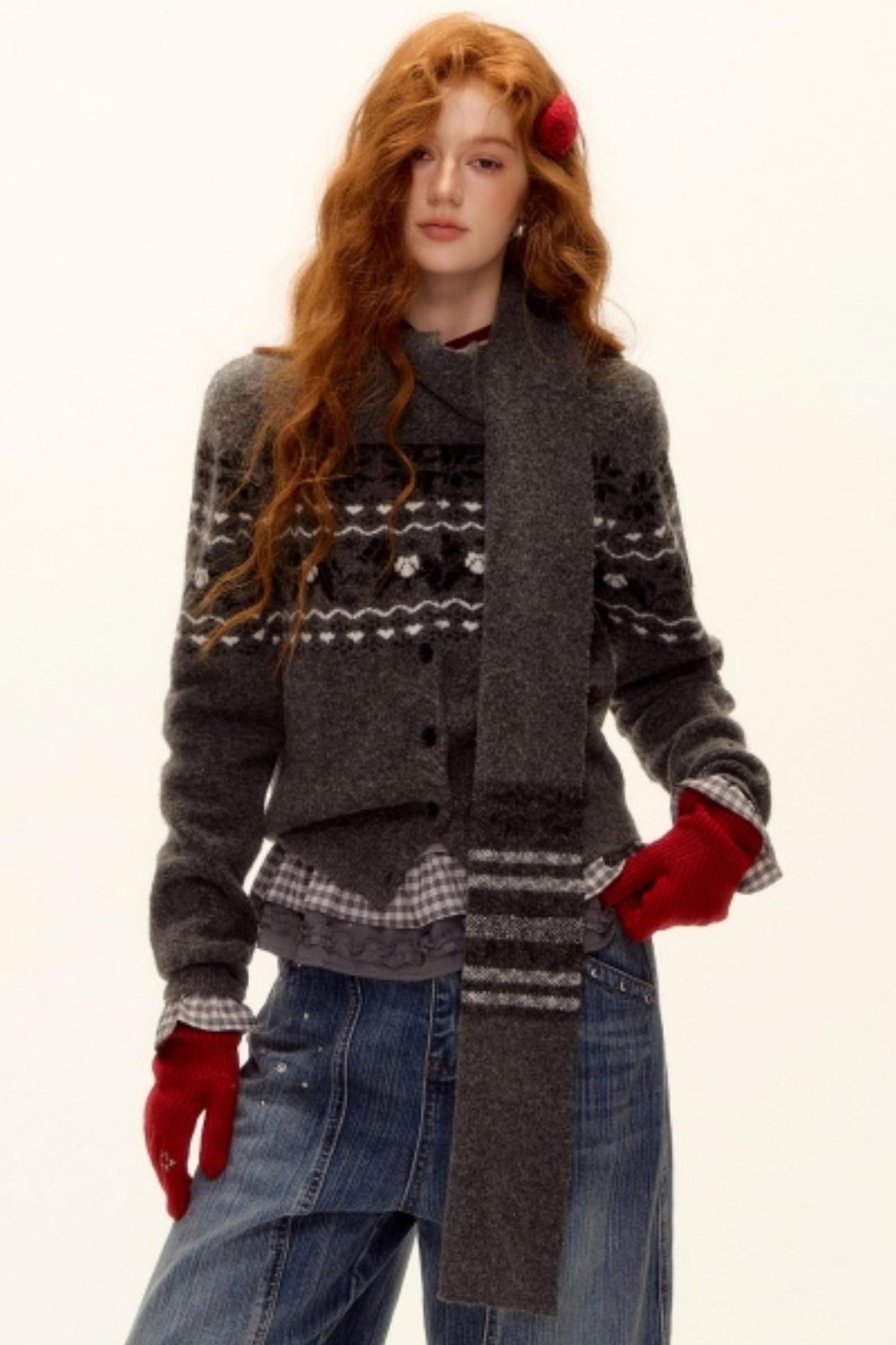 Fair Isle Wool Cardigan Set-Up