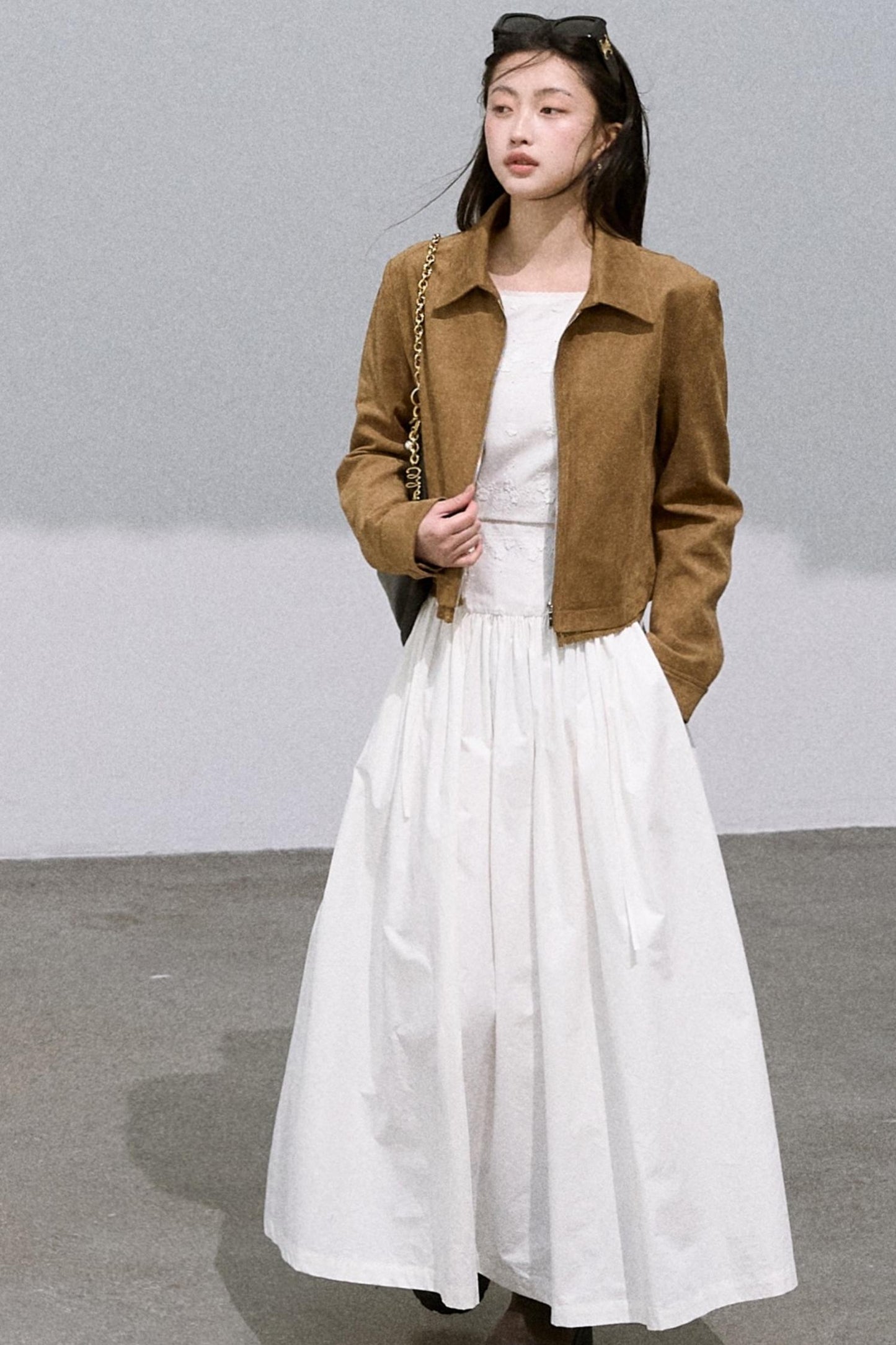 Suede Lapel Texture Short Jacket