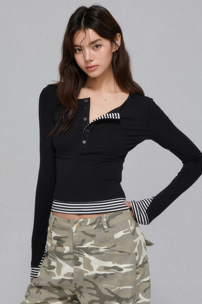 Unique Design Stripe T-Shirt