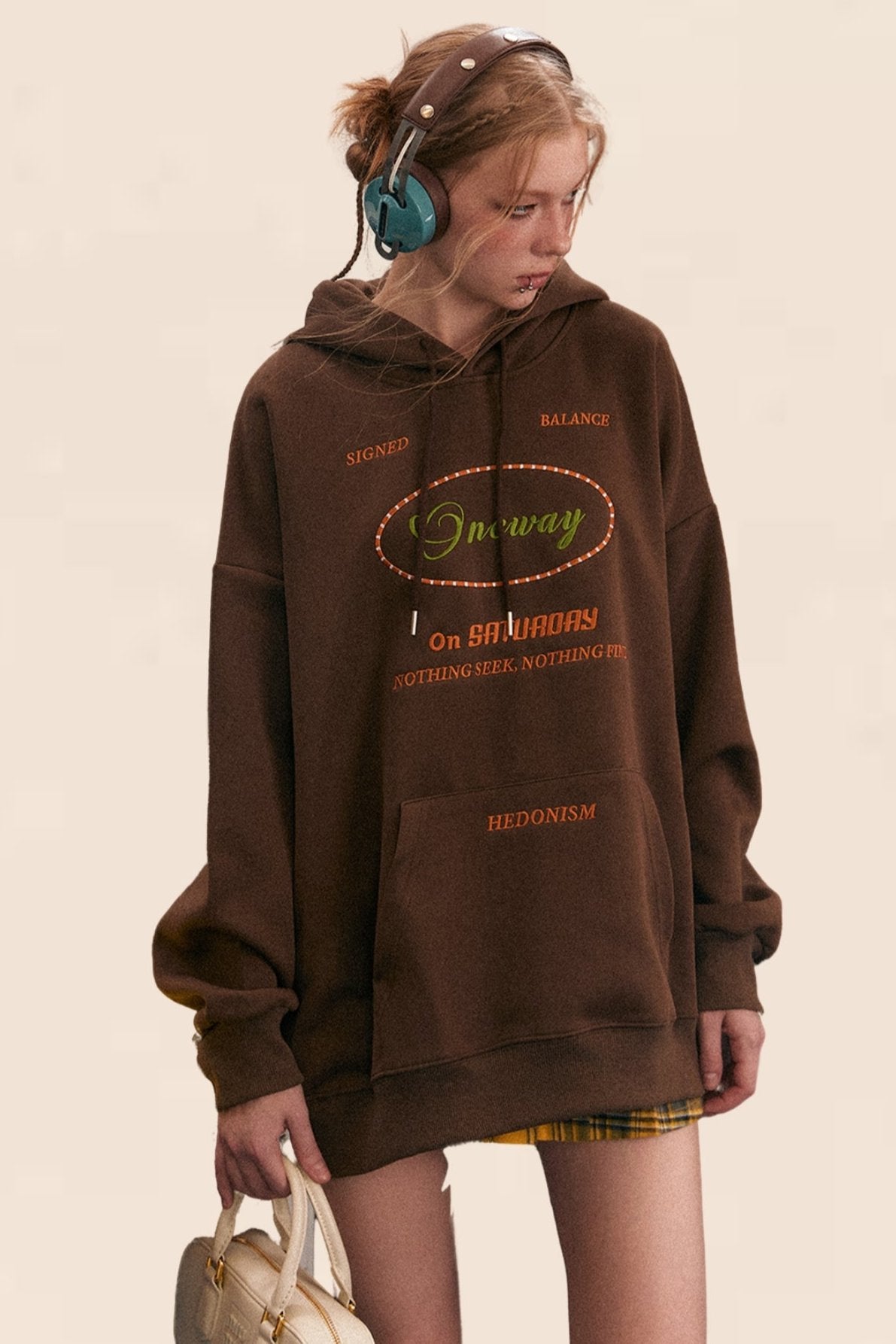 Loose Fit Embroidered Hoodie Sweatshirt