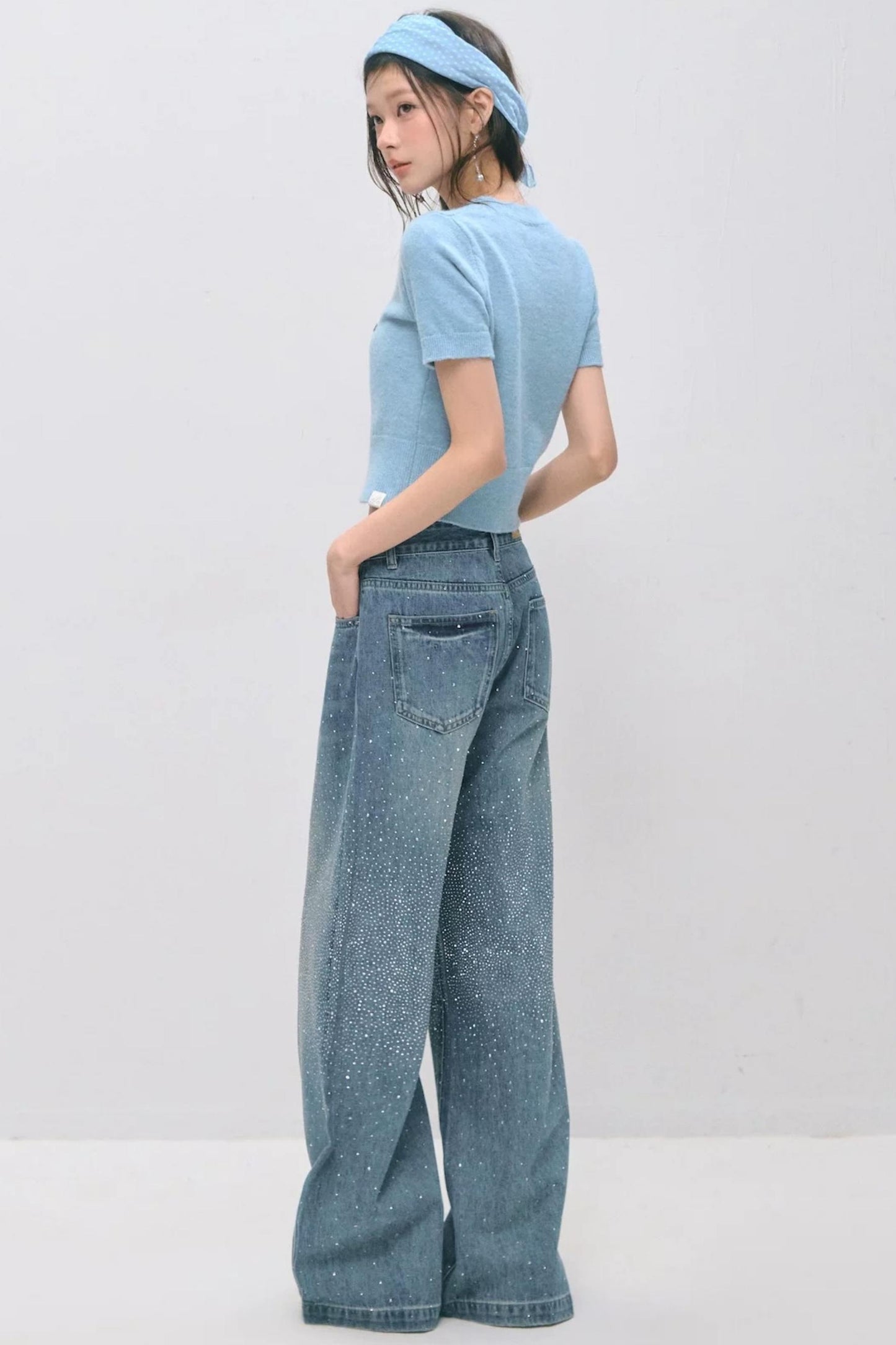 Haut à manches courtes en jacquard à motif poney