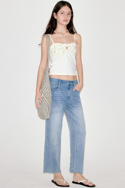 Cropped Denim Pants