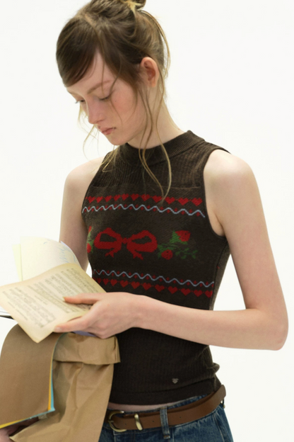 Strawberry Dimension Knitted Vest