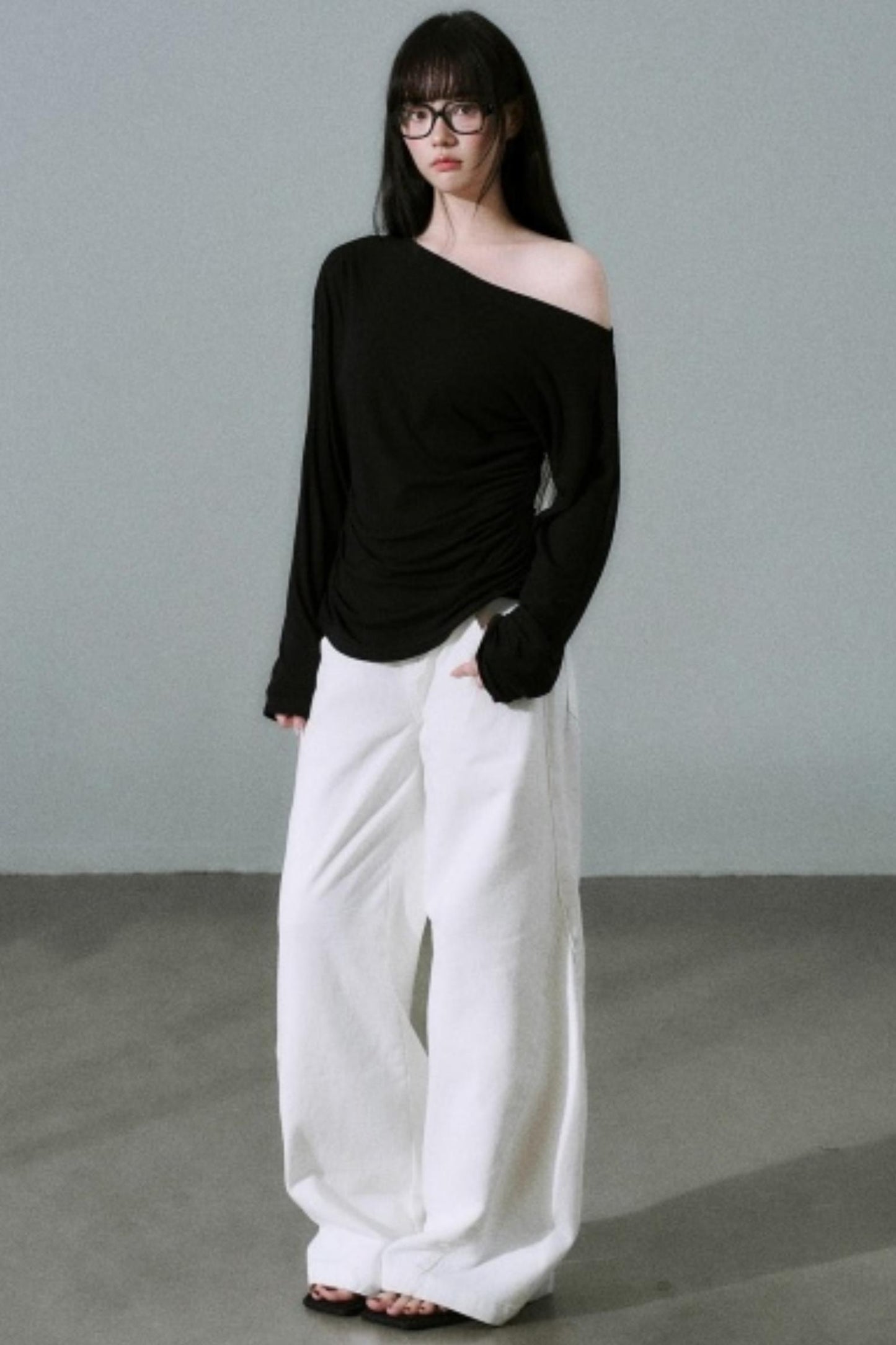 White Cotton Denim Pants