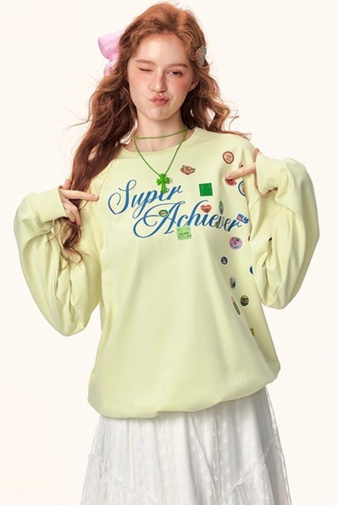 Letter Print Winter Sweater