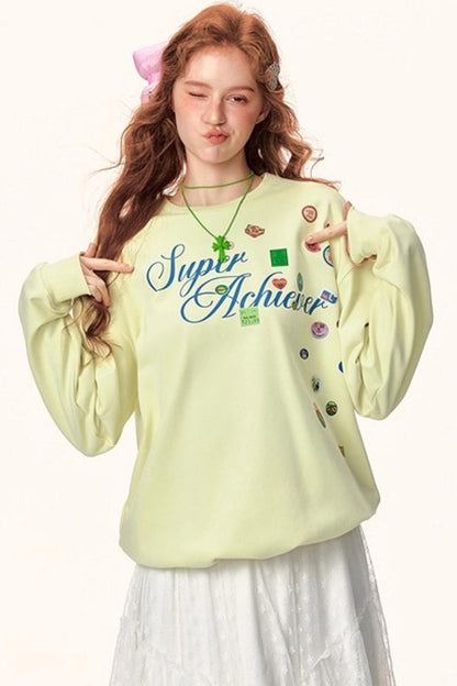 Letter Print Winter Sweater