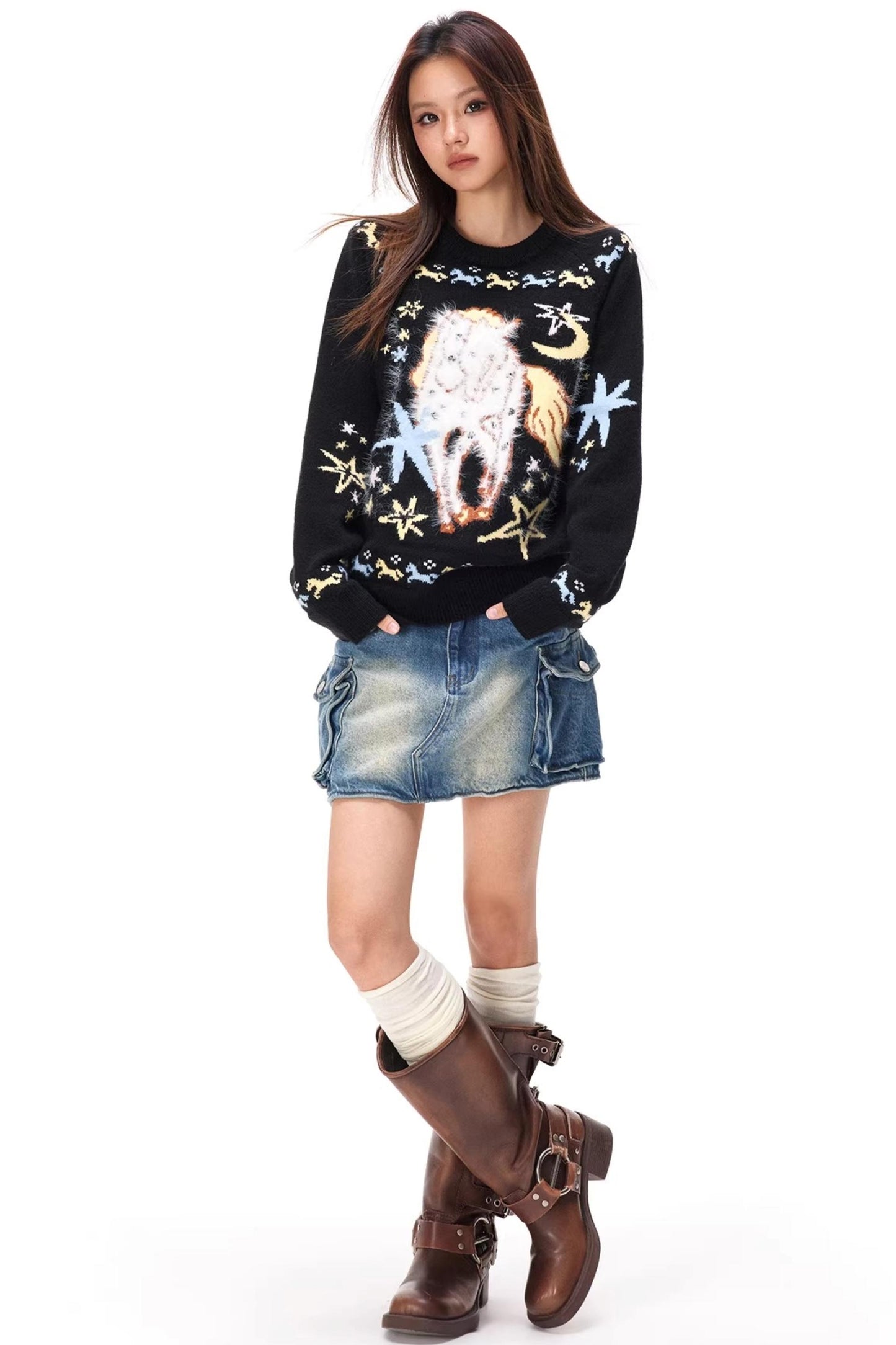 Dopamin Jacquard Strickpullover