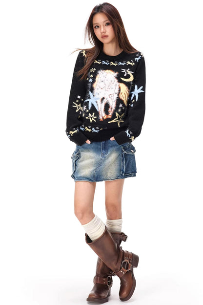 Dopamin Jacquard Strickpullover