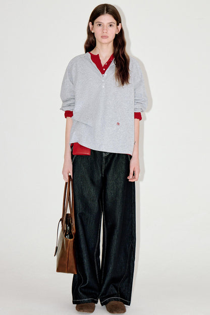 Retro Raglan Henry Top