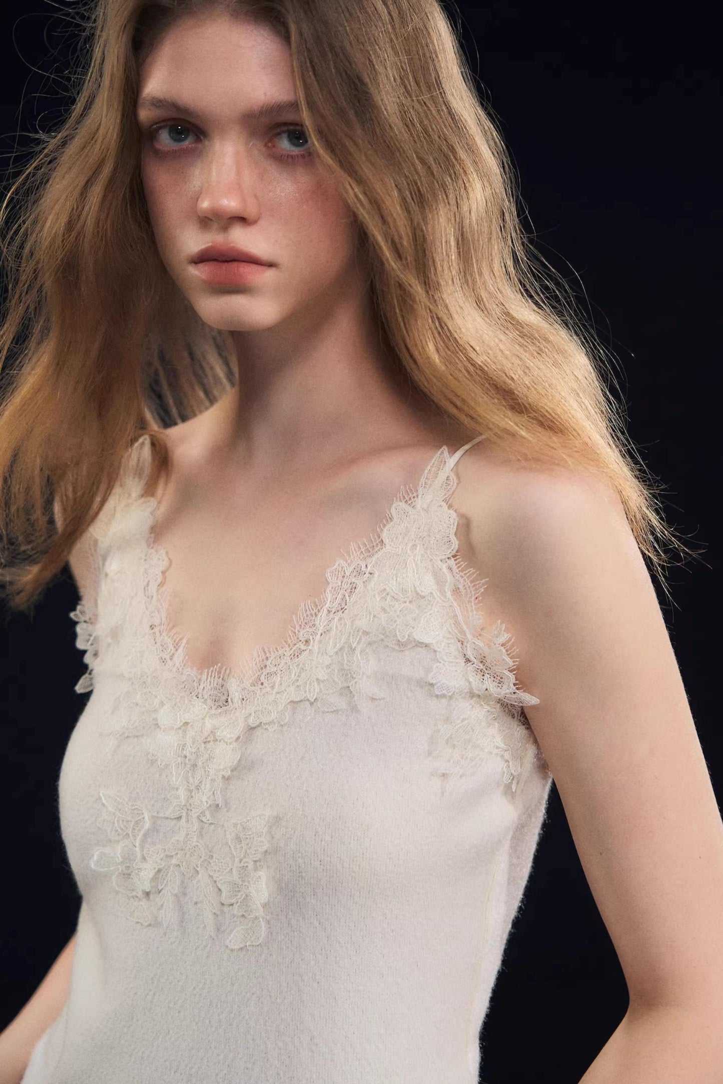 Soft Velvet Texture Lace Camisole