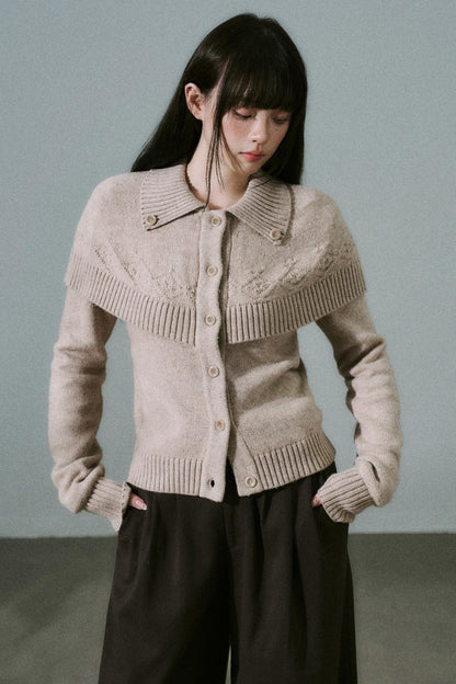 Cashmere Wool Blend Cape Top