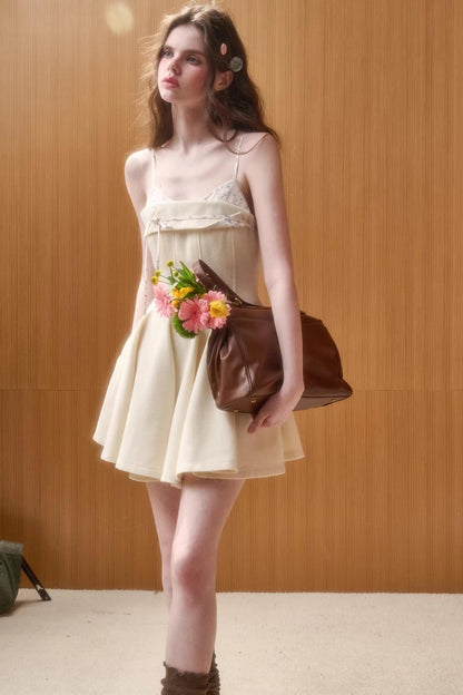 Wool Fluffy Camisole Dress