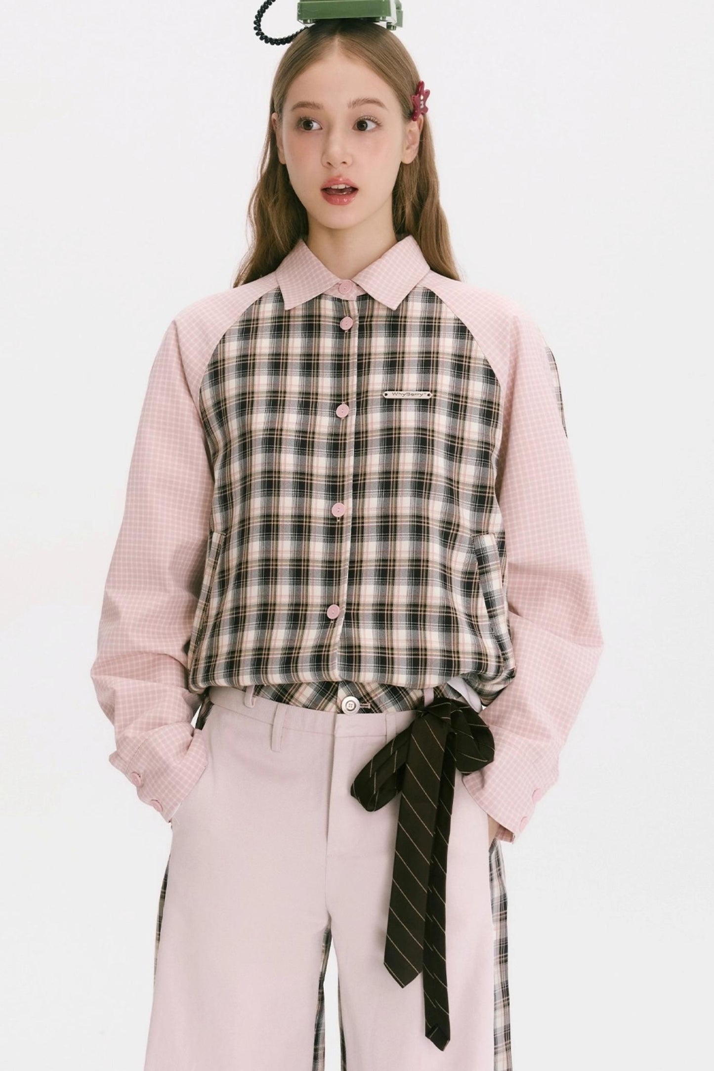 Patchwork Plaid Shirt Jacket