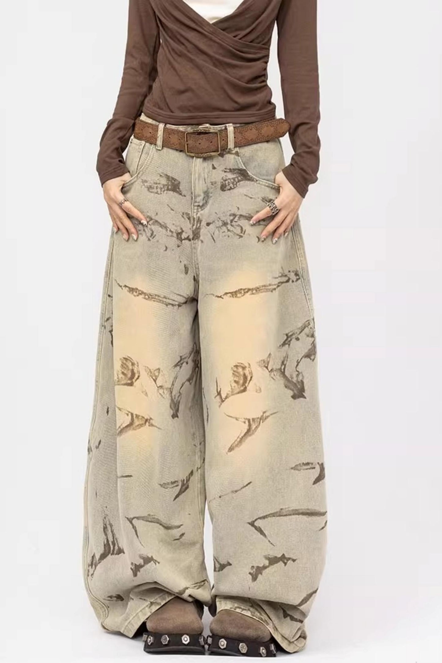 Wasteland Style Wide-Leg Jeans