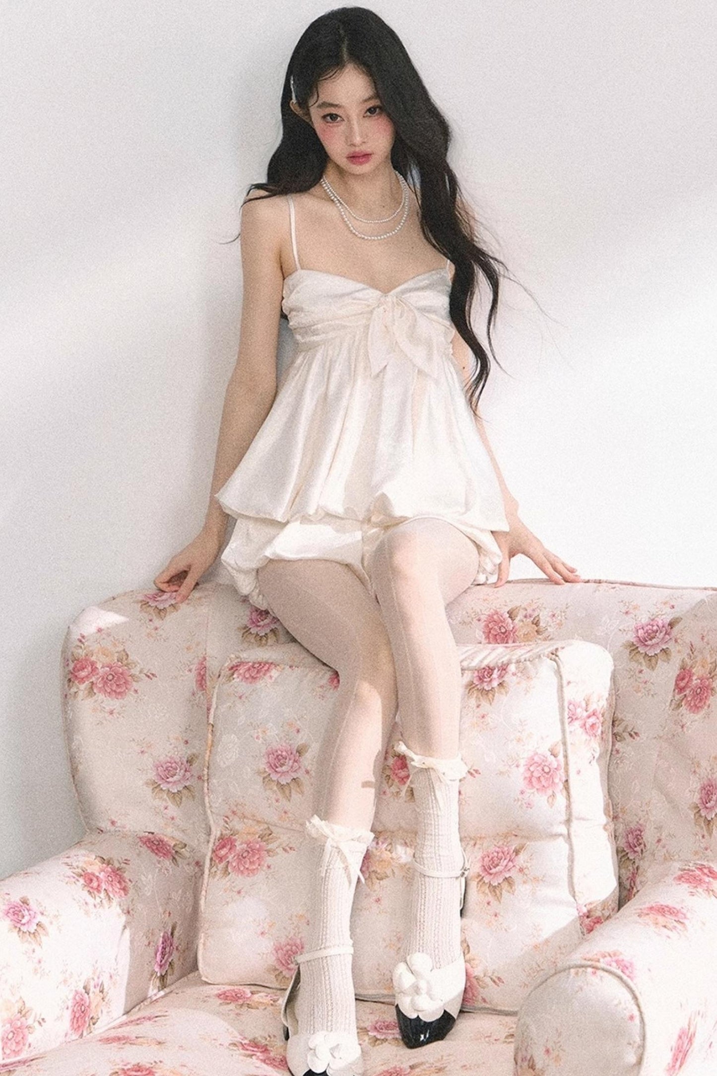 Floral Strap Two-Piece Summer Skirt Set-Up