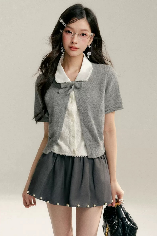 Academy Doll Collar Knit Set-Up