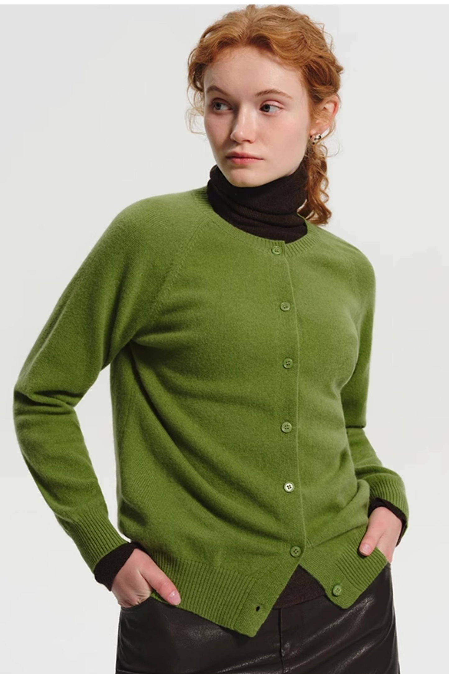 Avocado Green Wool Knitted Top