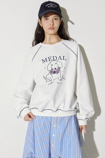 Playful Puppy Print Sweatshirt