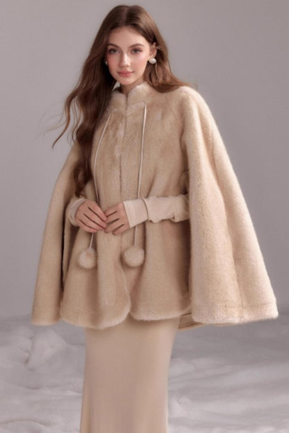 Chaqueta de pelo tipo chal de invierno Diosa de la Luna