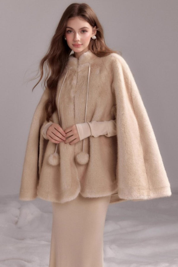 Chaqueta de pelo tipo chal de invierno Diosa de la Luna