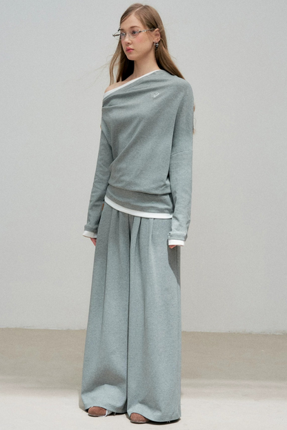 Color-Block Off-Shoulder Set