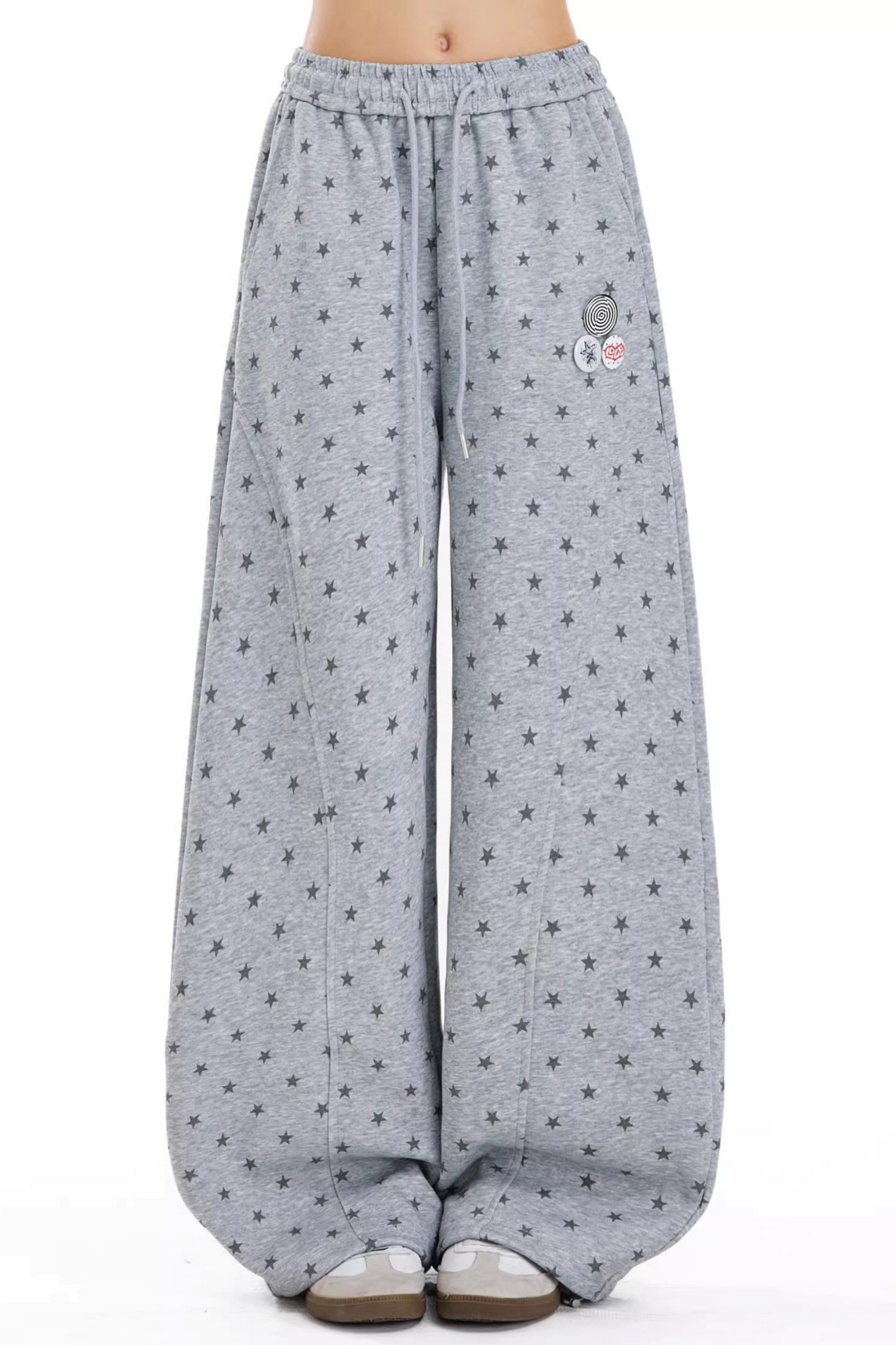 회색 별 프린트 스웨트팬츠