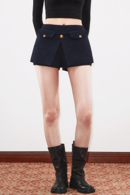 Winter A-Line Button Design Shorts