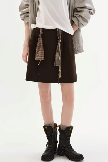 Thickened Knit Patchwork Skirt