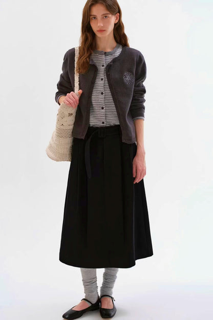 워싱 하이웨이스트 스커트