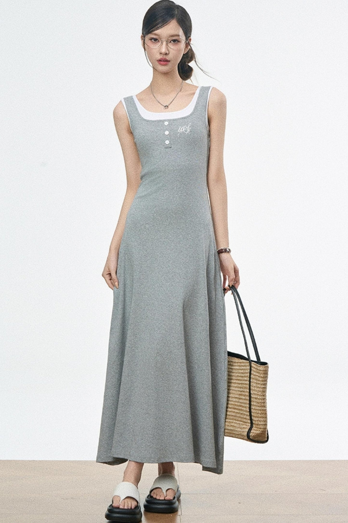 Summer Halter Maxi Dress With Shirt Set-Up
