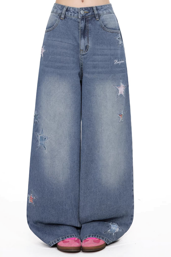 Distressed Vintage Wide-Leg Pants