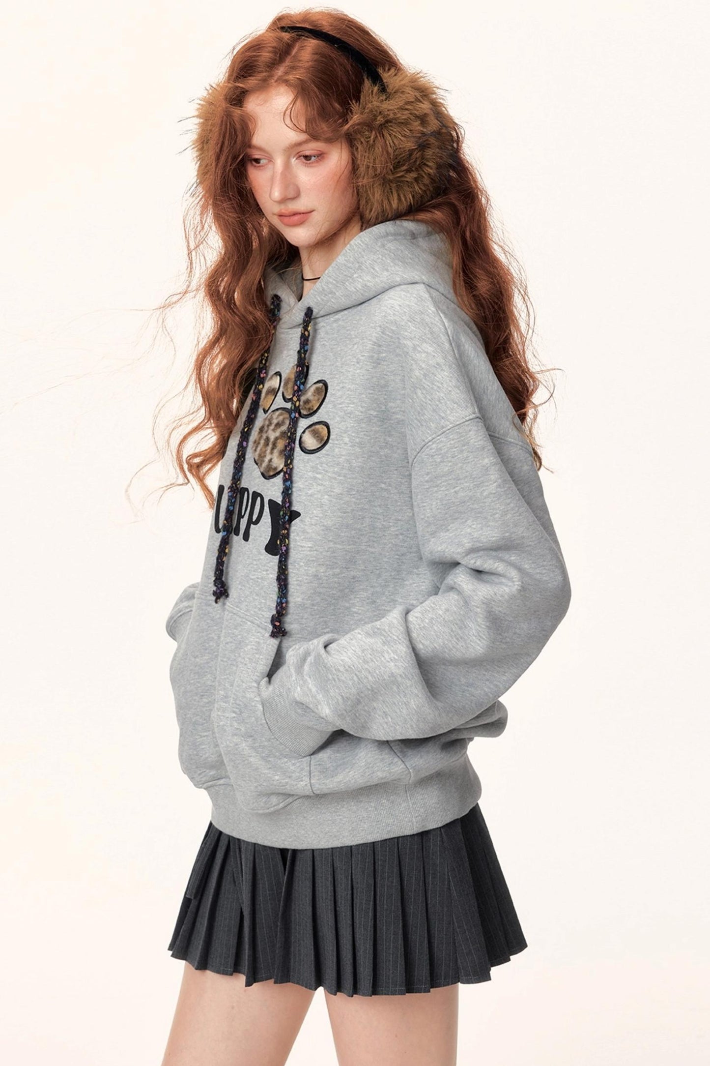 Hooded Leopard Print Sweatshirt