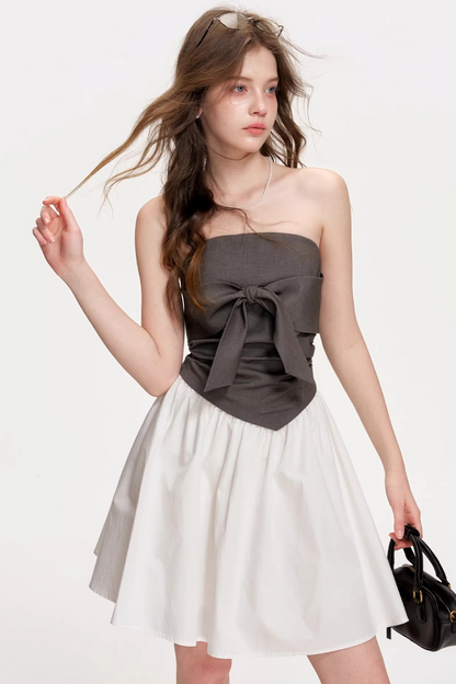 Tencel Wool Strapless Dress