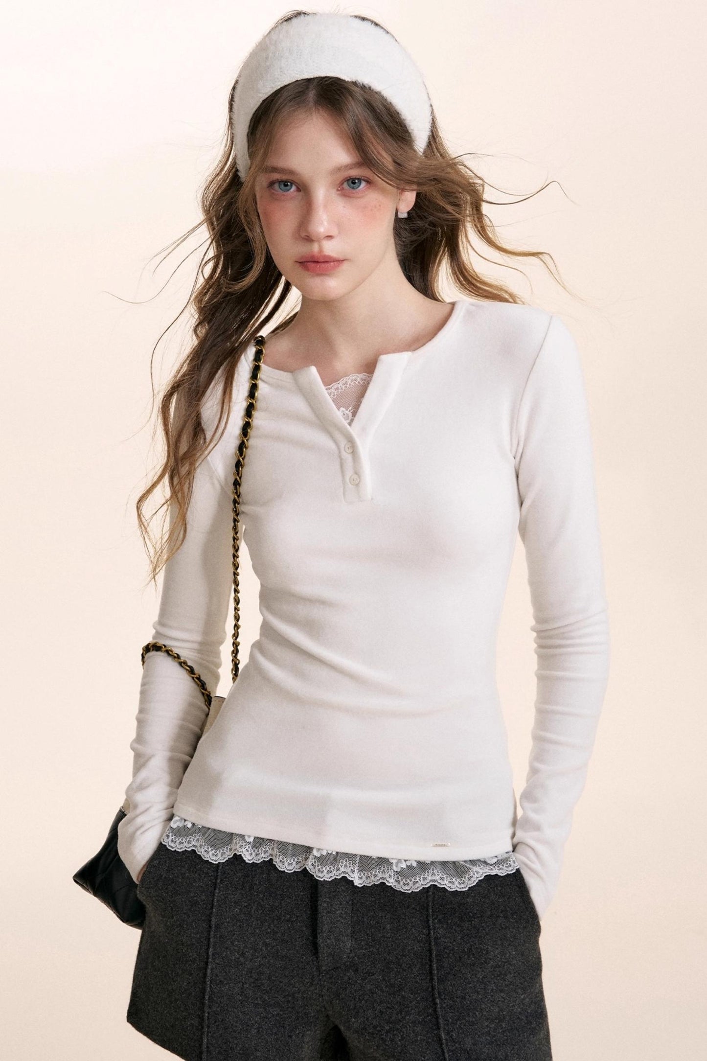 Woolen Dark Gray A-Line Pants