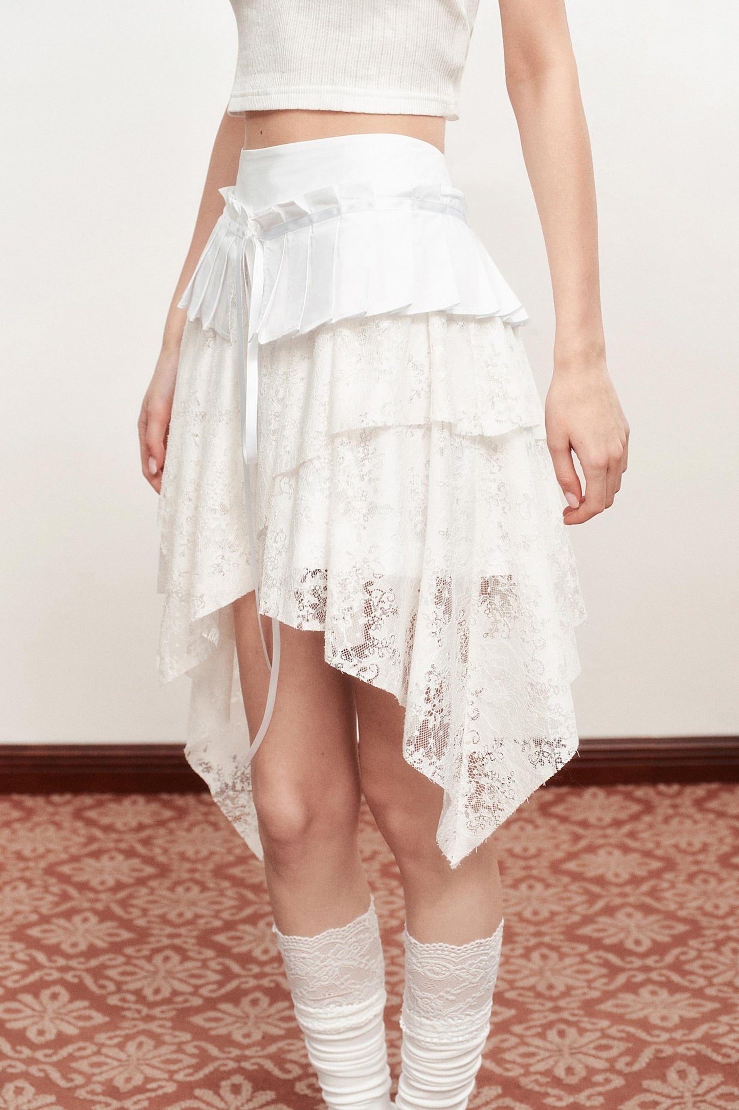 Emo Girl Goth White Short Skirt