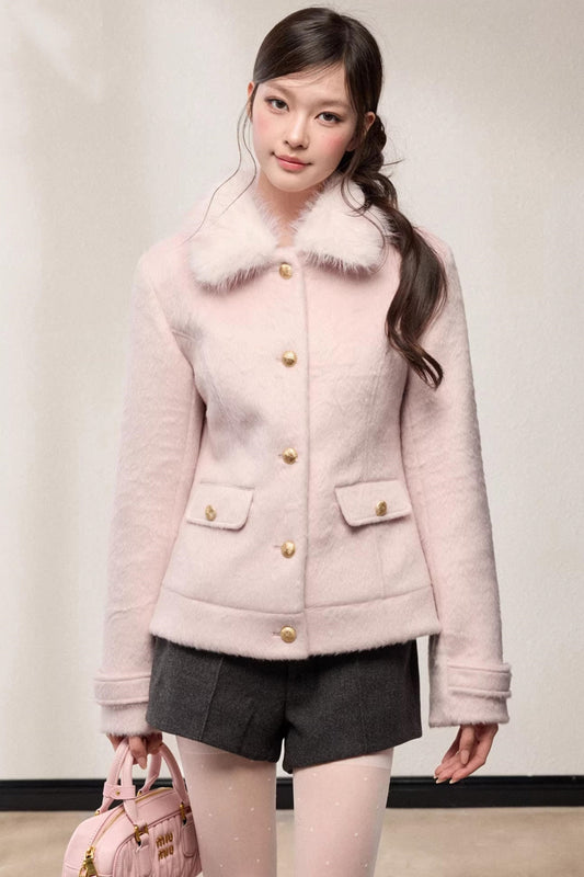 Single-Breasted Woolen Jacket